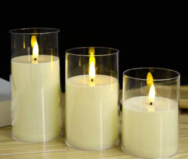 LED Flameless Candle Lamp with Acrylic Cover