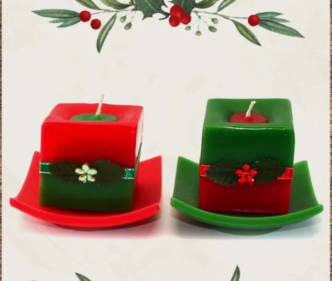 Marzen Christmas 2x2 Square Scented Candles